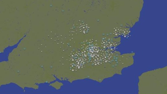 Twitter users help indicate where the snow is falling this morning