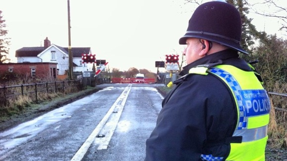 Police at the scene in Nottinghamshire this morning