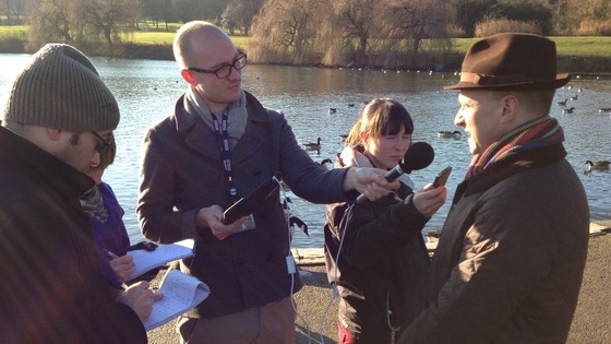 Detective Inspector Warren Hines talks to the press