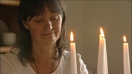 Janice Tunnicliffe has to read by candlelight 
