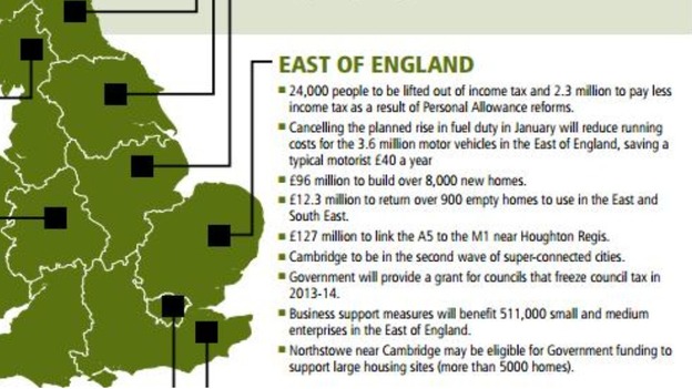 Regional breakdown of Government measures in Autumn Statement 2012