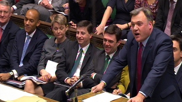 The Shadow Cabinet in the House of Commons today.