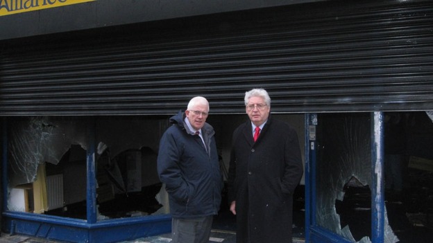 Stewart Dickson with Alastair McDonnell in Carrickfergus