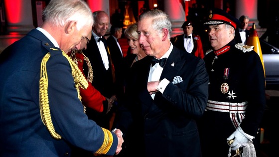 The Prince of Wales and The Duchess of Cornwall are greeted
