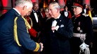 The Prince of Wales and The Duchess of Cornwall are greeted by Air Chief Marshal Stephen Dalton