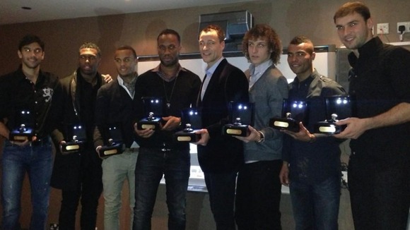 Chelsea players with their commemorative jewellery.