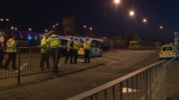 The scene after the incident in Cardiff in March