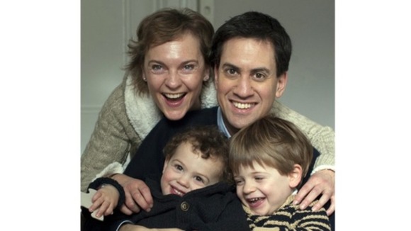 Justine and Ed Miliband are at their north London home with their children Daniel and Sam in their Christmas Card for this year.