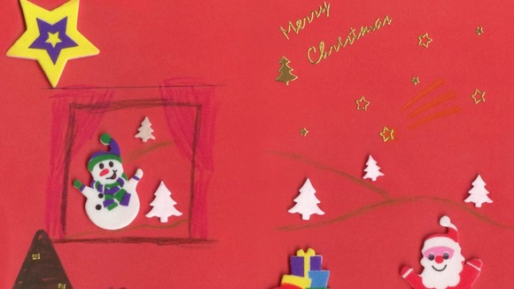 A festive collage by Sheffield Children's Hospital patient Caitlin Costello, 8, that was picked by Nick Clegg for his Christmas Card.