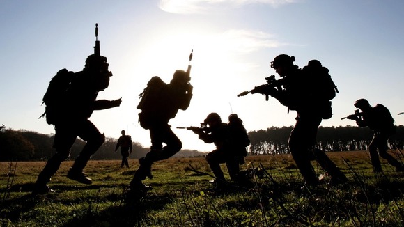 Territorial Army soldiers on exercise