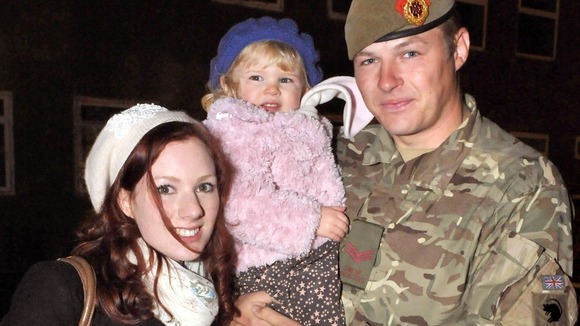 Kingsman Danny Gasgarth with his fiancee Grace Maltby and their daughter Lucy aged 2