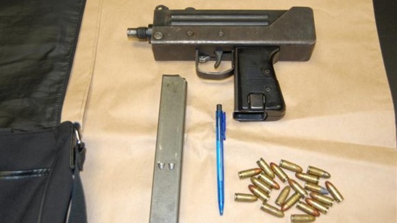 Machine gun seized by police