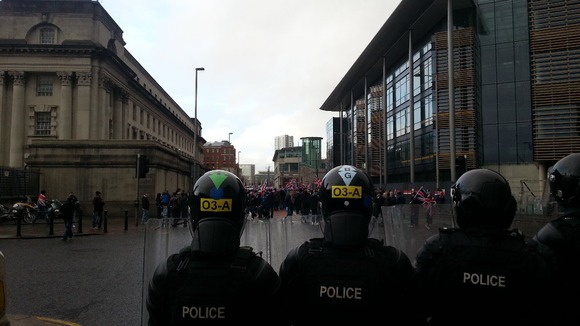 Marchers moving back towards East Belfast