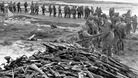 Argentinian forces hand over their weapons near Port Stanley following their surrender.