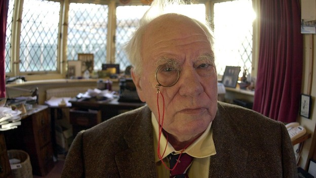 Sir Patrick Moore at home