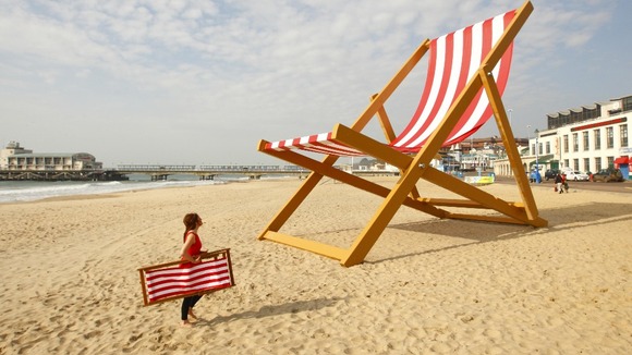 The world's largest deckchair, Bournemouth Beach.