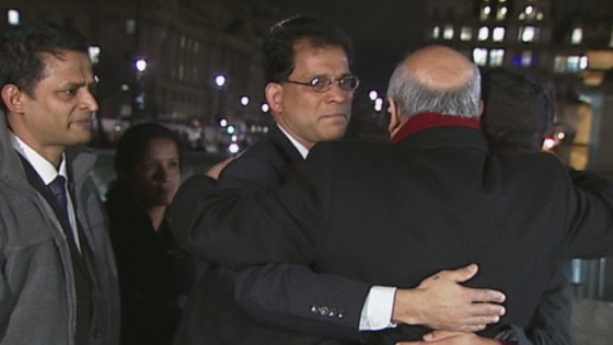 Keith Vaz embraces Jacintha Saldanha husband and two children