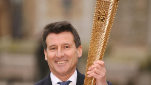 Lord Coe with his Olympic Torch