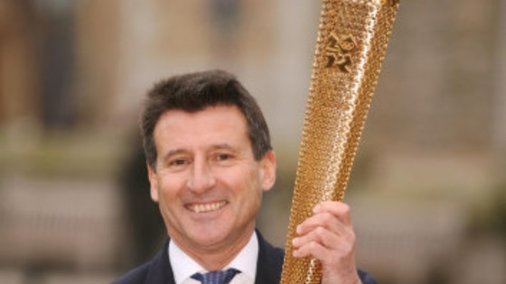 Lord Coe with his Olympic Torch
