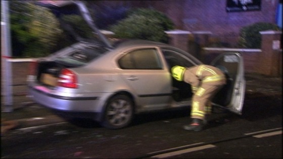 A police officer was also waiting outside the vehicle when the attack occurred.
