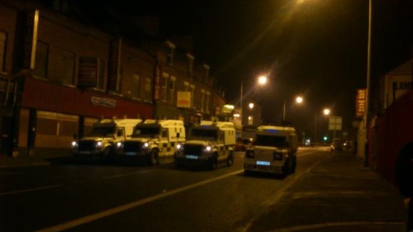 Scene outside the Alliance office in East Belfast.