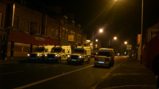 Scene outside the Alliance office in East Belfast.
