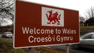 A 'Welcome to Wales' sign