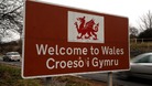 A 'Welcome to Wales' sign