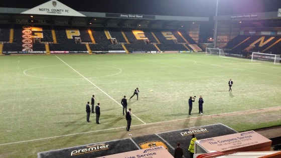 Notts County pitch frozen 