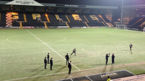 Notts County's pitch is frozen tonight