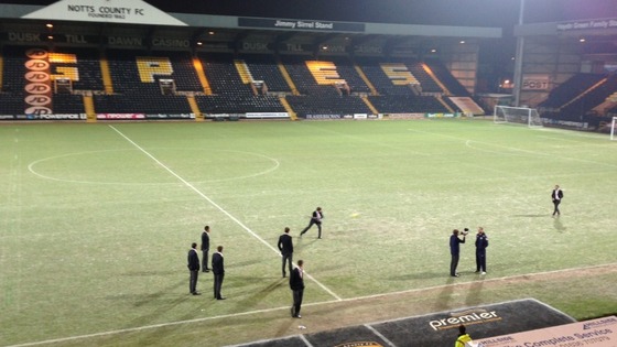 Notts County's pitch is frozen tonight