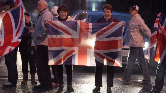 Loyalists block roads in north Belfast as the ongoing flag dispute continues