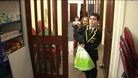 Kane Rigney donates food to the Food Bank at at Stockport South Food Bank Chelwood Baptist Church