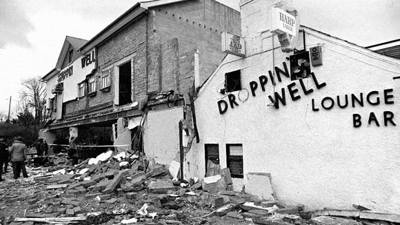 The Droppin Well in Ballykelly, Northern Ireland after the attack in 1982