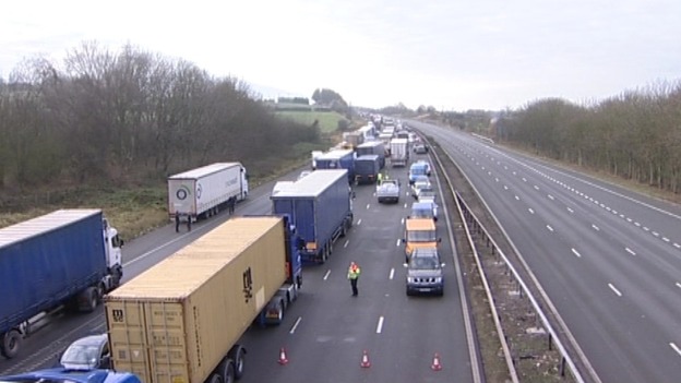 Traffic is being turned round on the M6 Northbound carriage 