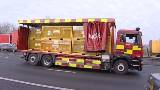 Fire Service lorry at the scene 