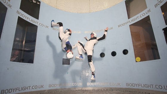 Skydivers at the Bodyflight centre in Bedford