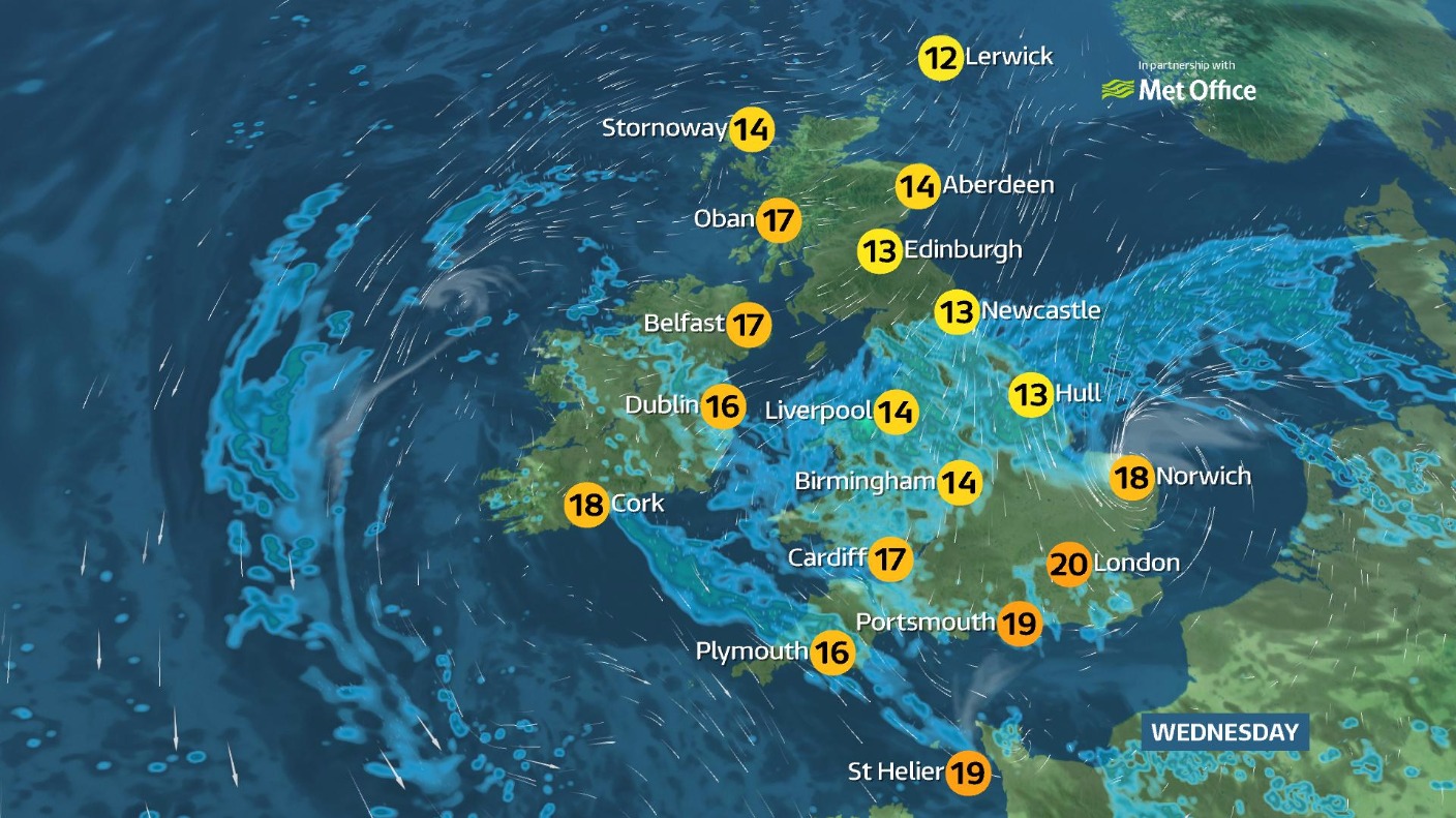 Weather Staying Changeable With Spells Of Rain Itv News Weather