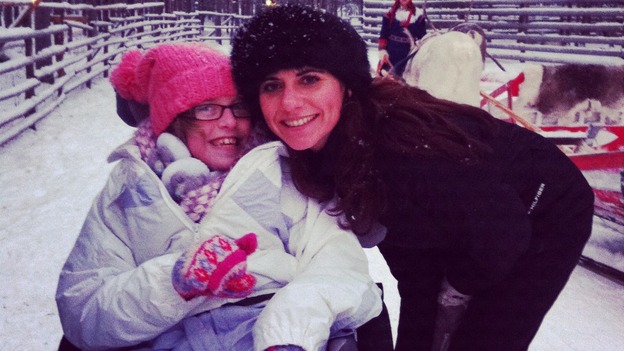 Lucy and child in Lapland