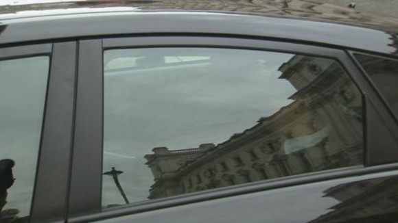 The North Korean Ambassador arrived in the back of car with tinted windows