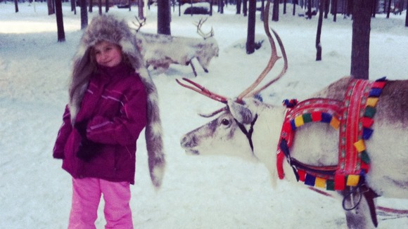 Meeting a reindeer 