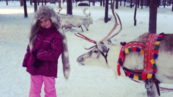 Meeting a reindeer 