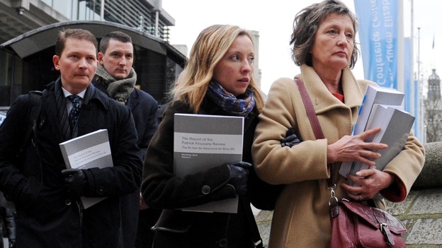 Geraldine Finucane, with her 3 children Michael (far left), Katherine and John (second left)