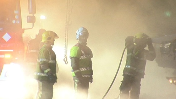 Fire crews on the scene 