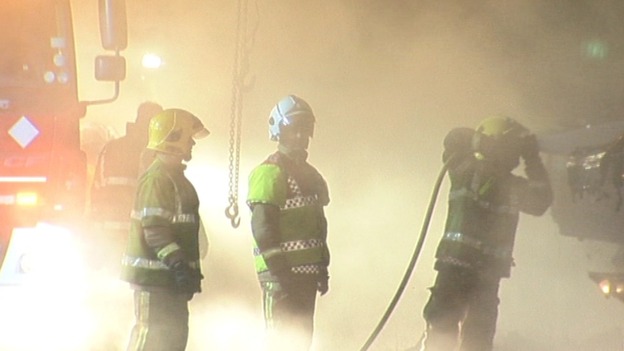Fire crews on the scene 