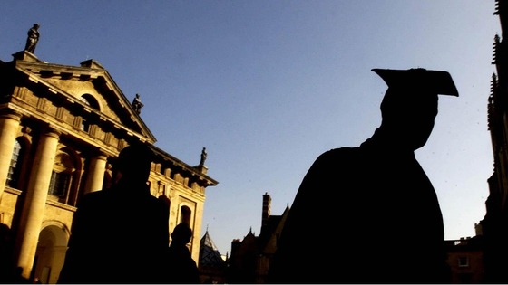 File photo of graduates queue in the quadrangle of the Sheldonian Theatre in Oxford