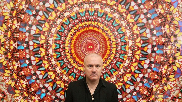 Artist Damien Hurst with his work 'I Am Become Death, Shatterer of Worlds 2006'