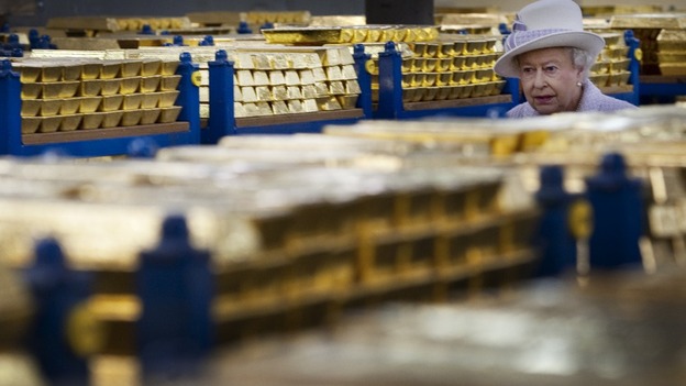 It is a rare glimpse inside the vault in the City of London - the gold bars weigh thousands of tonnes