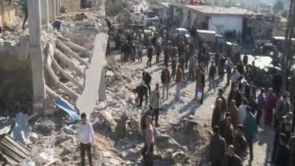 Syrian state TV said at least 16 were killed in the blast