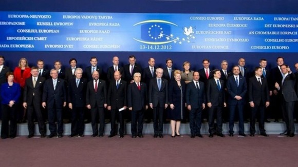 European leaders pose for the traditional family photo at the start of the EU summit
